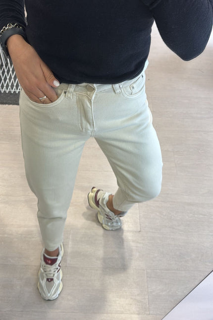 Denim slim fit sabbia