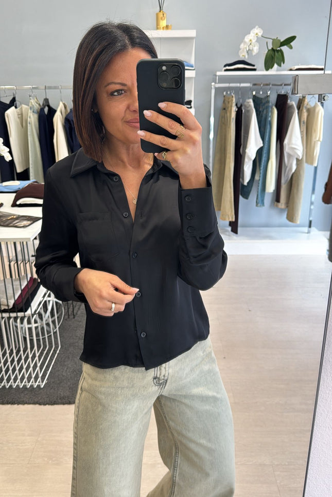 Camicia satin nera