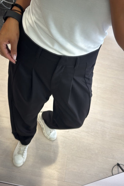 Pantalone baggy completo overshirt nero ak