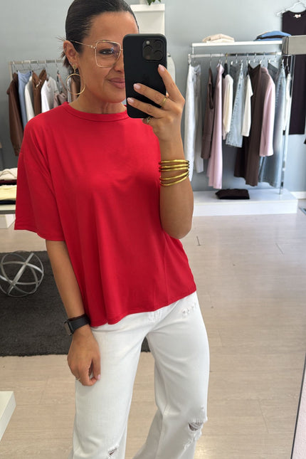 T-shirt boxy fit rossa kn