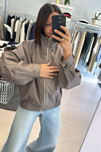 Bomber ecopelle fango