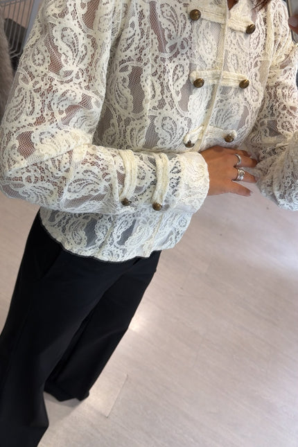 Camicia in pizzo avorio kk