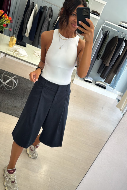 Bermuda completo gessato blue navy kn