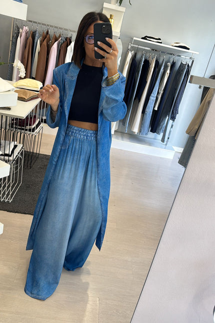 Pantalone denim in chambray kk