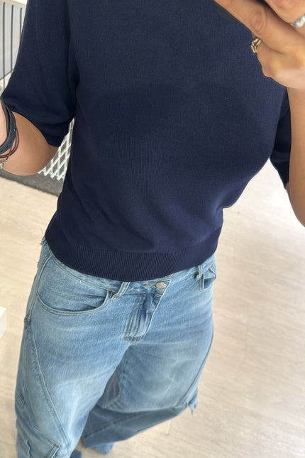 Girocollo blu manica corta kn