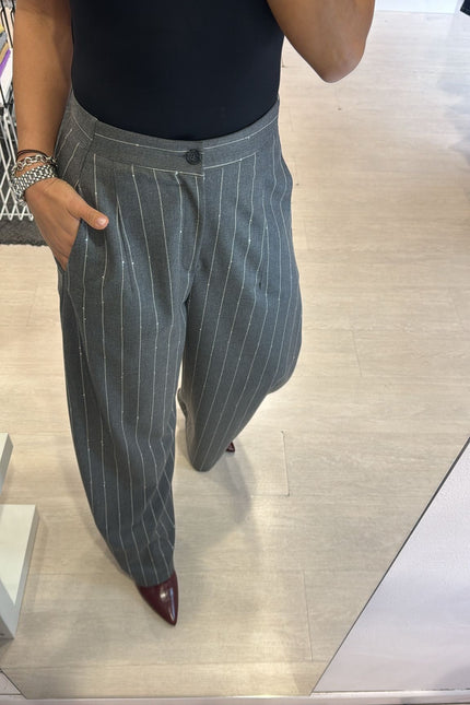 Pantalone gessato grigio