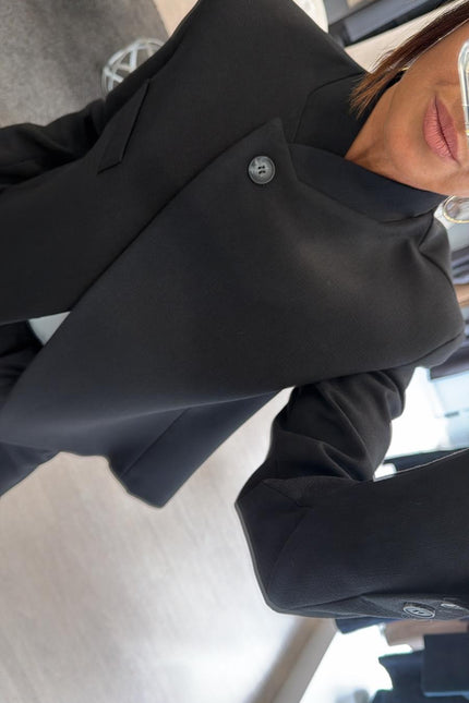 Giacca asimmetrica completo nero kk