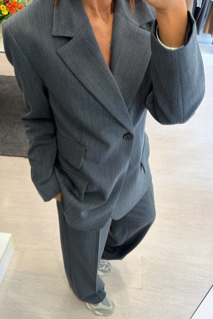 Blazer antracite micro-gessato completo kn