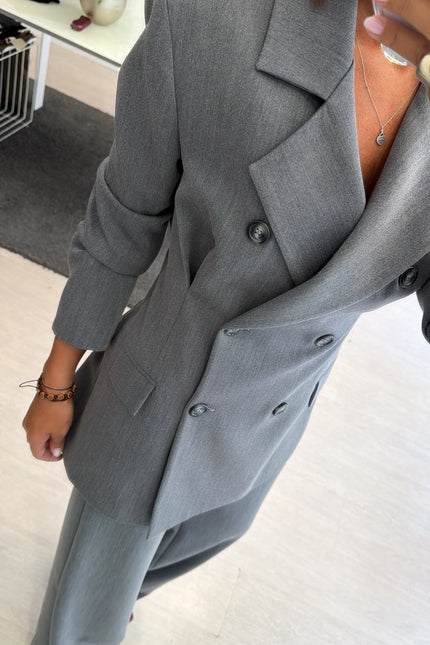 Giacca Robe Manteau completo grigio medio ak