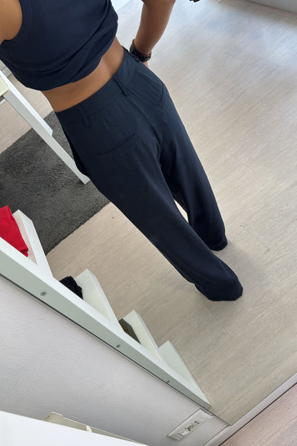 Pantalone blue navy in viscosa sl