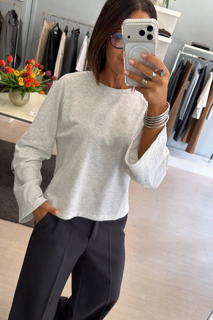 Maglia manica campana grigio melange kk