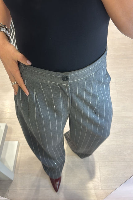 Pantalone gessato grigio