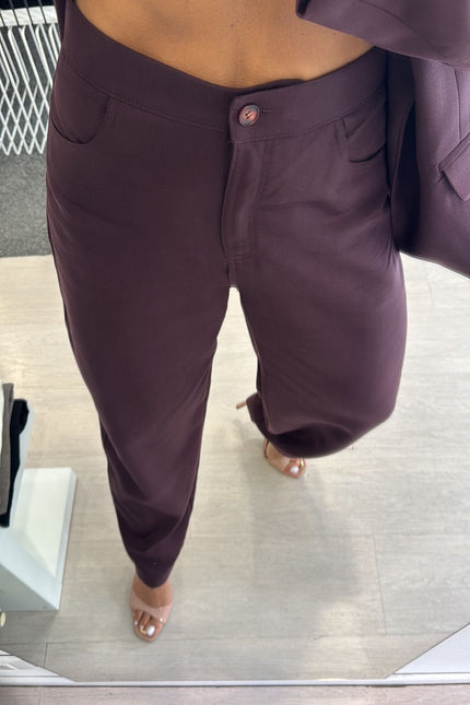 Pantalone tencel bordeaux