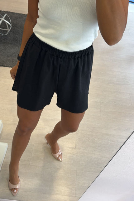 Shorts lino e viscosa nero kk