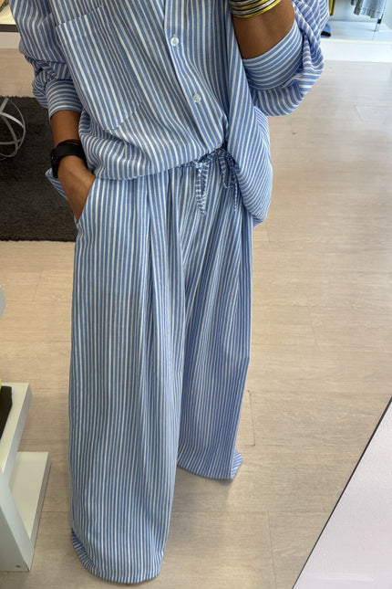 Pantalone righe bianche e azzurre cc