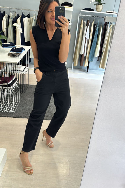 Pantalone barrel nero kn