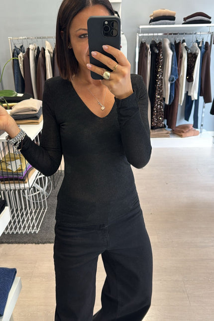 Maglia in filo di lurex nera