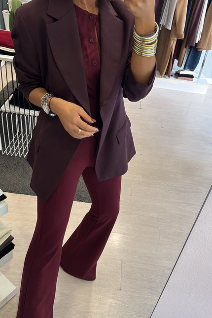 Pantalone zampa bordeaux