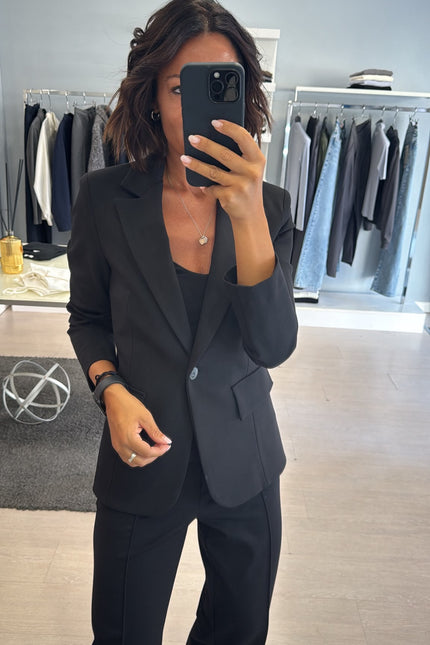 Giacca slim completo punto milano nera kn