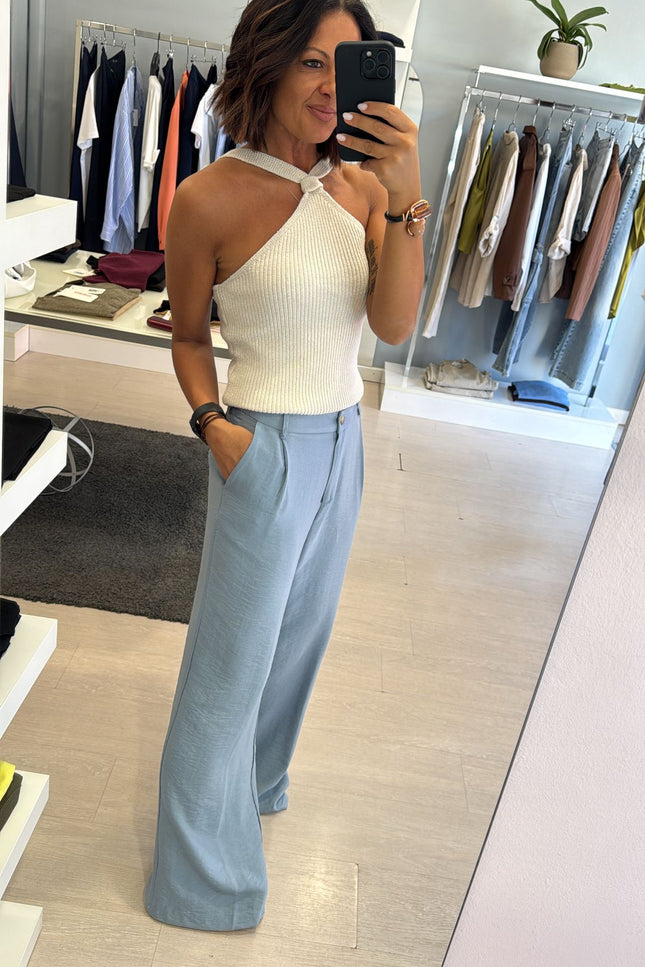 Pantalone modal azzurro cc