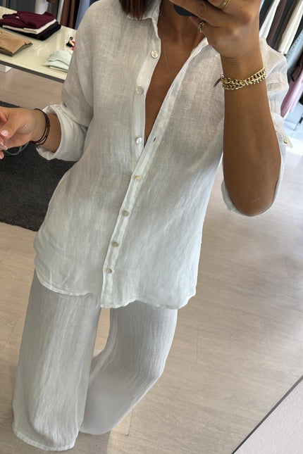 Camicia in lino bianca sl