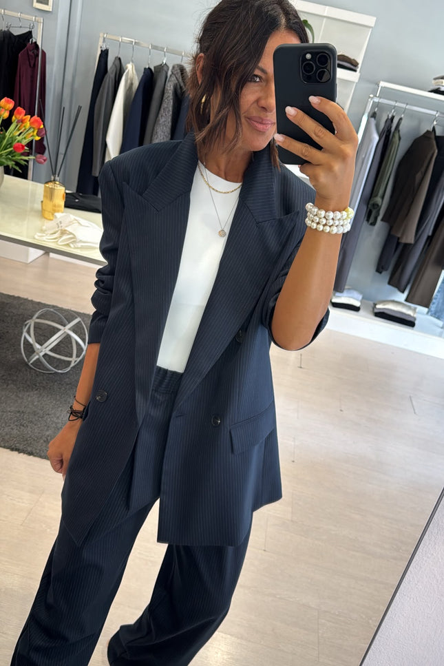 Blazer completo gessato blue navy kn