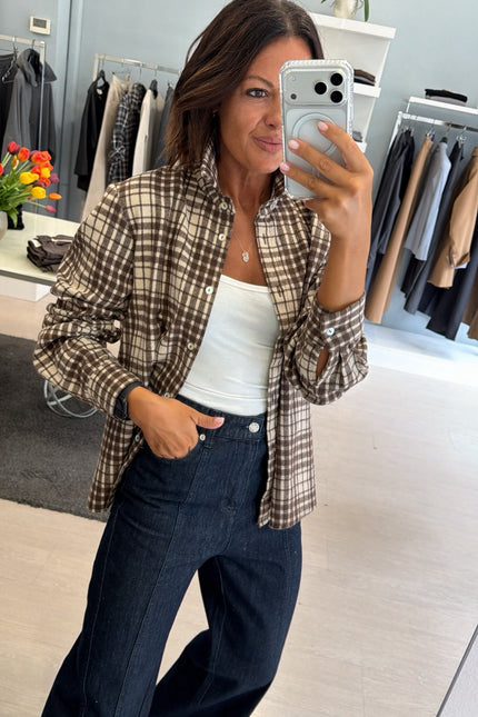 Camicia check cioccolato cc