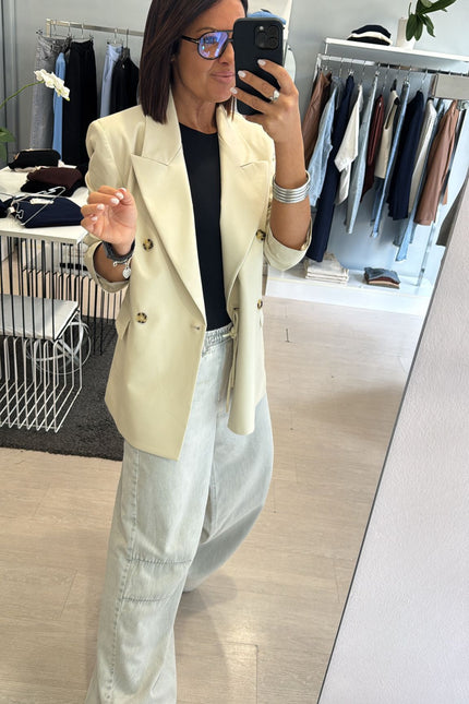 Giacca ecopelle avorio