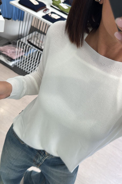 Maglia barca spacchetti bianca