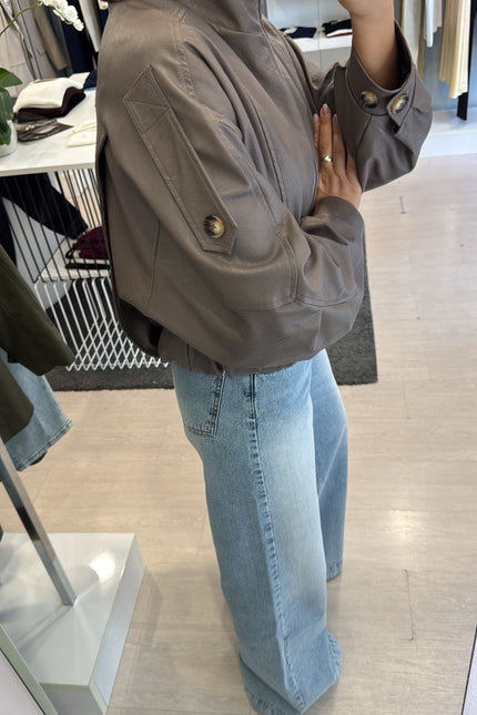 Bomber ecopelle fango