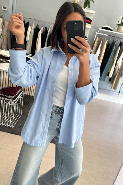 Camicia punto luce azzurra