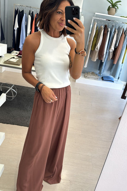 Pantalone viscosa tabacco cc