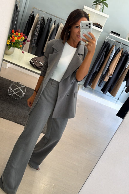 Pantalone dritto completo grigio medio ak