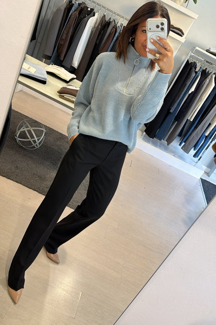 Maglia a coste mezza zip nuvola kn