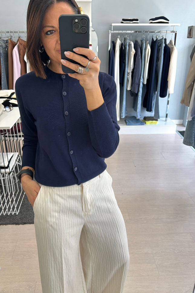 Cardigan regular blu kn