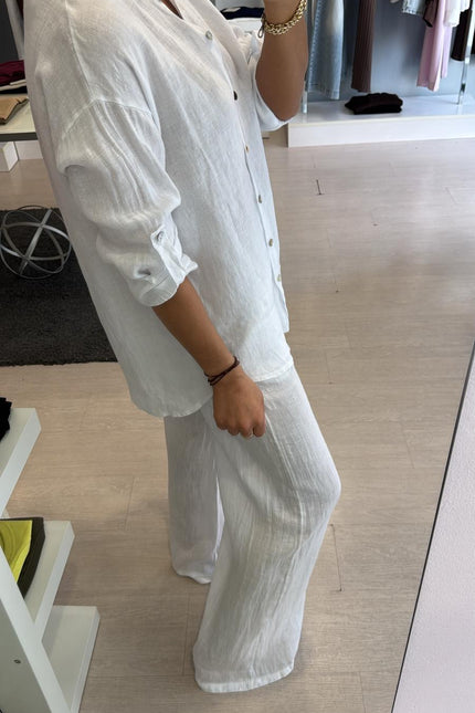 Camicia in lino bianca sl