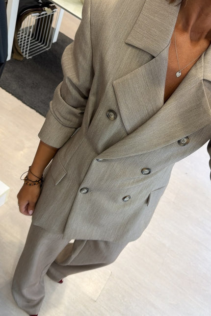 Giacca Robe Manteau completo tortora ak