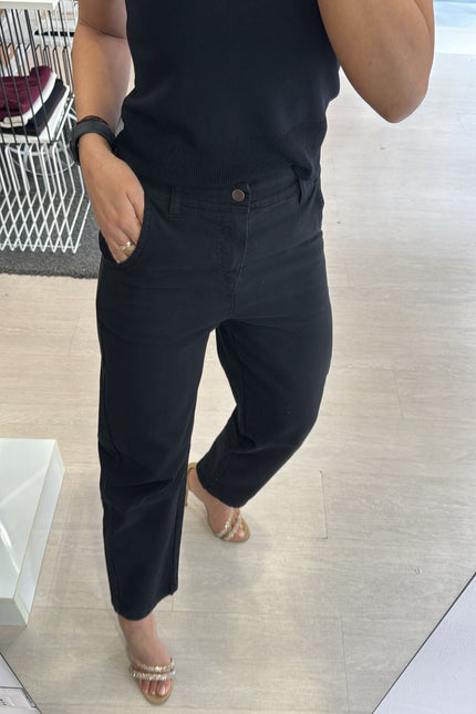 Pantalone barrel nero kn