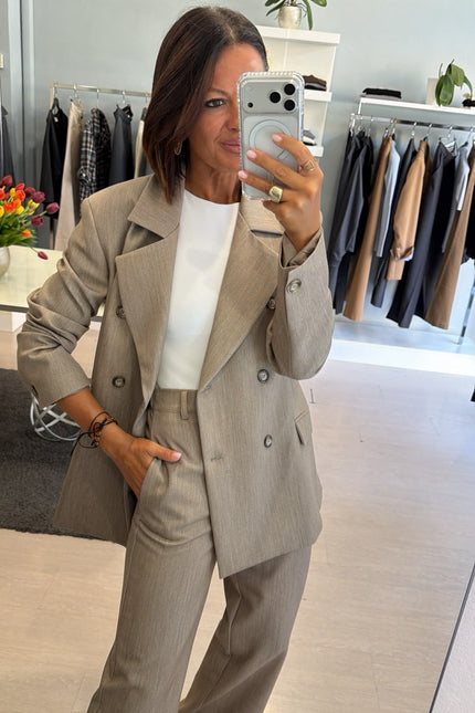 Pantalone dritto completo tortora ak