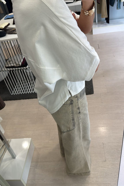 Polo boxy fit in cotone bianca