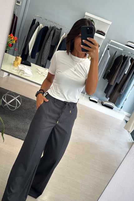 Pantalone dritto completo overshirt grigio piombo ak