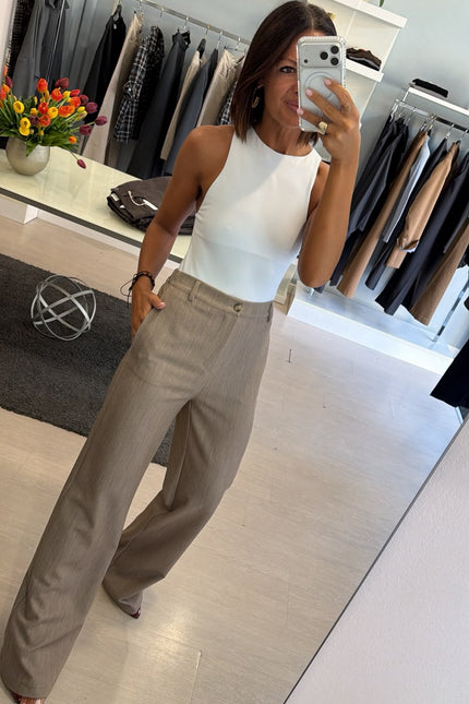 Pantalone dritto completo tortora ak