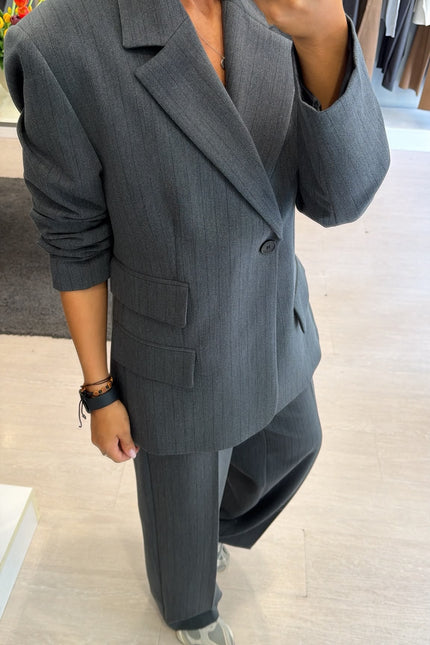Blazer antracite micro-gessato completo kn