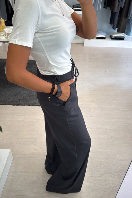 Pantalone dritto completo overshirt grigio piombo ak