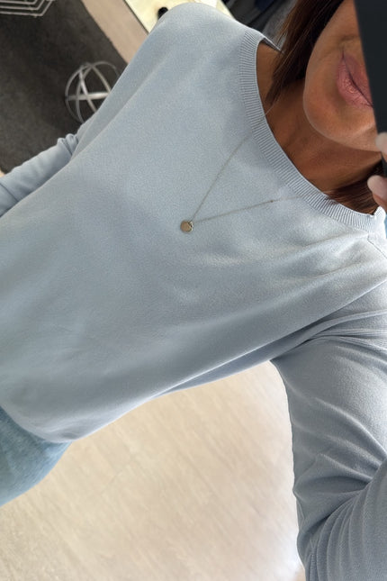 Maglia spacchi azzurro polvere kn