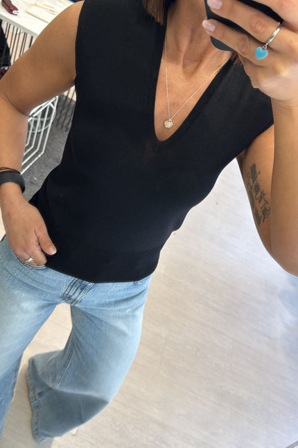 Gilet spalla imbottita nero