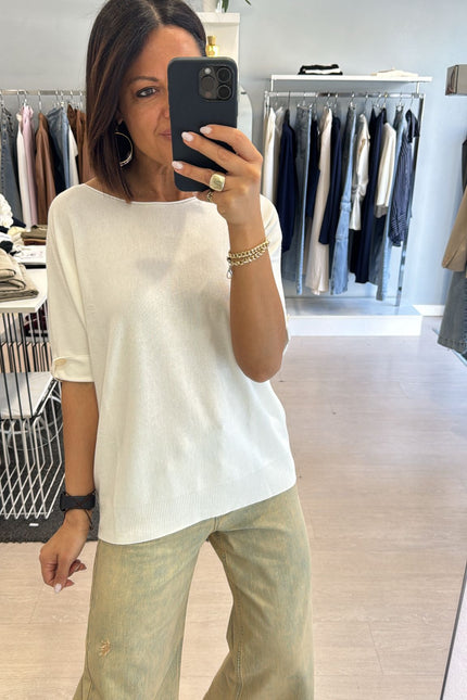 Maglia manica corta over bianca kn