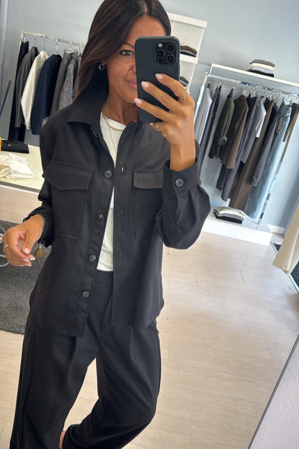 Camicia overshirt nera ak