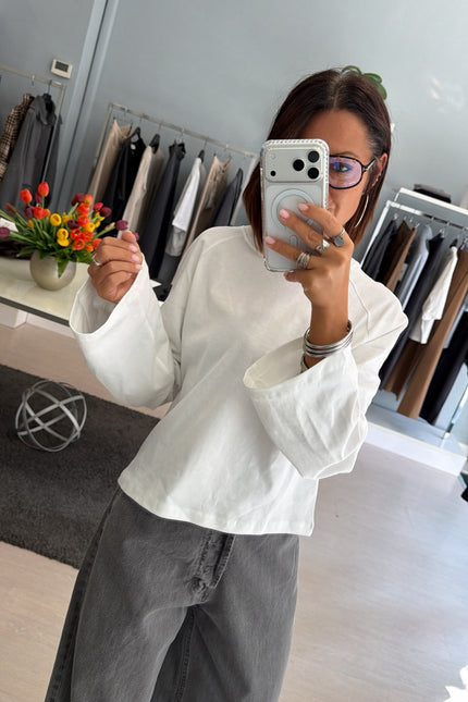 Maglia manica campana bianca kk