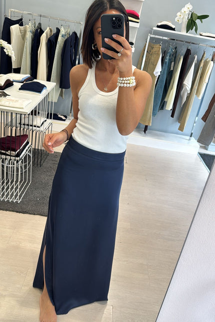 Gonna in satin blu kk